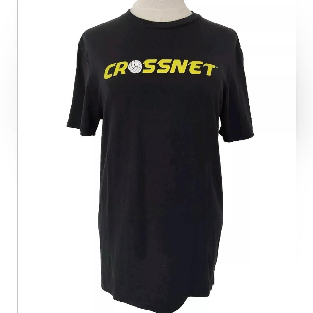 Crossnet Black T Shirt Small Unisex Volleyball Four Square Sports Ball Game